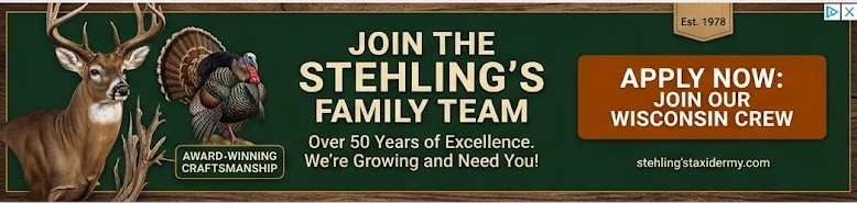 Stehling's Taxidermy is hiring for taxidermy, seasonal, and office roles. Apply online.